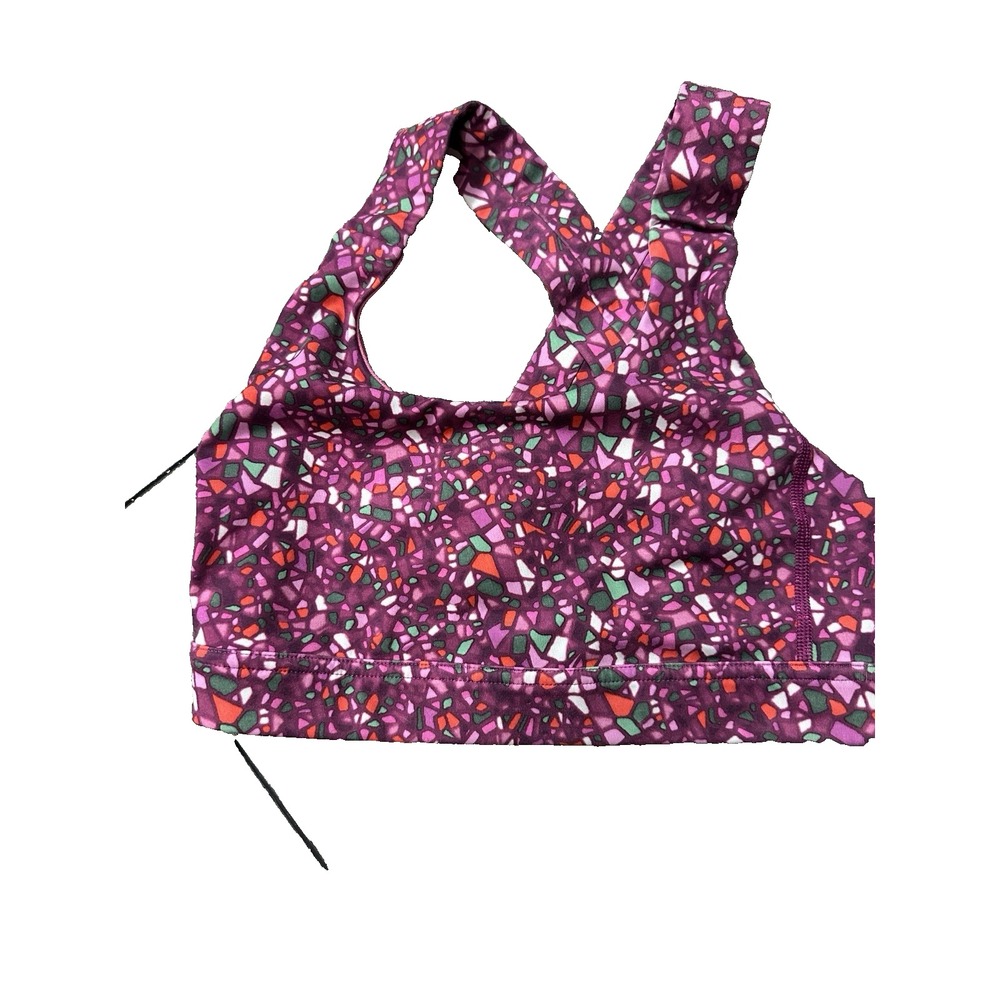 Lululemon Energy Bra Mosaic Terrazzo Print Purple Pink Green Sports Bra Womens